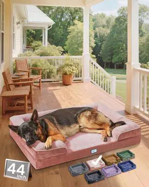 Orthopedic Dog Bed Couch Big Cat Sofa for Extra Large Sized Pets with Memory Foam, Machine-Washable Waterproof Removable Cover, Soft Comfortable Fabric, 44-inch (Pink) Orthopedic Dog Bed Couch Big Cat Sofa for Extra Large Sized Pets with Memory Foam, Machine-Washable Waterproof Removable Cover, Soft Comfortable Fabric, 44-inch (Pink)