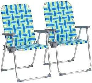 Aluminum Patio Lawn Chairs Folding Set of 2 with Detachable Cup Holder, Webbed Beach Chair Folding Chair Outdoor Portable Camping Chair for Yard, Garden Blue alulawnchair Aluminum Patio Lawn Chairs Folding Set of 2 with Detachable Cup Holder, Webbed Beach Chair Folding Chair Outdoor Portable Camping Chair for Yard, Garden Blue alulawnchair