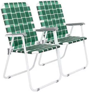 Patio Lawn Webbed Folding Chairs Set of 2, Outdoor Beach Chair Portable Dining Chair for Outdoor Yard, Garden (Dark Green, Classic) Patio Lawn Webbed Folding Chairs Set of 2, Outdoor Beach Chair Portable Dining Chair for Outdoor Yard, Garden (Dark Green, Classic)