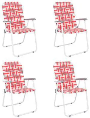 Patio Lawn Webbed Folding Chairs Set of 2, Outdoor Beach Chair Portable Dining Chair for Yard, Garden (Red, Classic) Patio Lawn Webbed Folding Chairs Set of 2, Outdoor Beach Chair Portable Dining Chair for Yard, Garden (Red, Classic)