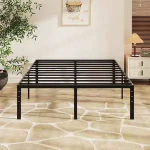 16 Inch King Bed Frame, Heavy Duty Metal Platform - No Box Spring Needed,Reinforced Steel Slats, Noise-Free, Easy Assembly, 14.5 Inches Underbed Storage, Black 16 Inch King Bed Frame, Heavy Duty Metal Platform - No Box Spring Needed,Reinforced Steel Slats, Noise-Free, Easy Assembly, 14.5 Inches Underbed Storage, Black