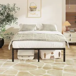 14 Inch King Bed Frame, Heavy Duty Metal Platform - No Box Spring Needed,Reinforced Steel Slats, Noise-Free, Easy Assembly, Ample Underbed Storage, Black 14 Inch King Bed Frame, Heavy Duty Metal Platform - No Box Spring Needed,Reinforced Steel Slats, Noise-Free, Easy Assembly, Ample Underbed Storage, Black