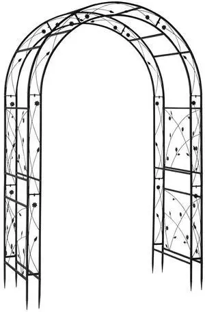 Garden Arbor, Arch Archway for Wedding Ceremony Party, Steel Garden Trellis for Plant Climbing, Christmas Garden Decorations Pergola for Garden, Backyard, Lawn (Black, 83.9x55.1x22.8) Garden Arbor, Arch Archway for Wedding Ceremony Party, Steel Garden Trellis for Plant Climbing, Christmas Garden Decorations Pergola for Garden, Backyard, Lawn (Black, 83.9x55.1x22.8)