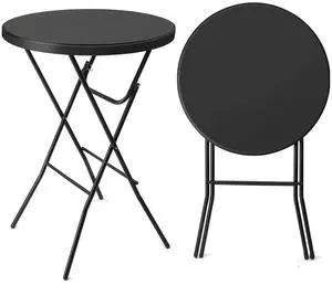 32" Cocktail Table, Folding Round Table Bar Height, High Top Table | Bistro Table, Easy to Set Up, HDPE Matrial for Outdoor Party, Wedding Event, Cafes, Backyard, Dining Room,Picnic, Black 32" Cocktail Table, Folding Round Table Bar Height, High Top Table | Bistro Table, Easy to Set Up, HDPE Matrial for Outdoor Party, Wedding Event, Cafes, Backyard, Dining Room,Picnic, Black