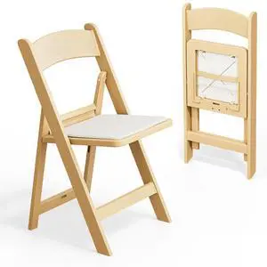 Resin Folding Chairs with Cushion, Foldable Plastic Chair with Comfortable Padded Seats, Perfect for Event Party Indoor Outdoor, Natural, 2 PC Resin Folding Chairs with Cushion, Foldable Plastic Chair with Comfortable Padded Seats, Perfect for Event Party Indoor Outdoor, Natural, 2 PC