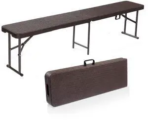 6 feet Plastic Folding Bench,Portable in/Outdoor Picnic Party Camping Dining Seat, Garden Soccer Multipurpose Entertaining Activities, Smooth HDPE Tabletop (1, Brown, 6ft) 6 feet Plastic Folding Bench,Portable in/Outdoor Picnic Party Camping Dining Seat, Garden Soccer Multipurpose Entertaining Activities, Smooth HDPE Tabletop (1, Brown, 6ft)