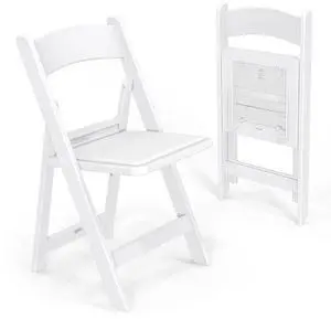Resin Folding Chairs with Cushion, Foldable Plastic Chair with Comfortable Padded Seats, Perfect for Event Party Indoor Outdoor, White, 2 PC Resin Folding Chairs with Cushion, Foldable Plastic Chair with Comfortable Padded Seats, Perfect for Event Party Indoor Outdoor, White, 2 PC