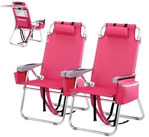Tall Beach Chair 2 Pack Lightweight, Backpack Beach Chair for Adults with 5-Position, Cooler Bag, Cup Holders, Towel Bar, Lightweight Folding Beach Camping Chairs Tall Beach Chair 2 Pack Lightweight, Backpack Beach Chair for Adults with 5-Position, Cooler Bag, Cup Holders, Towel Bar, Lightweight Folding Beach Camping Chairs