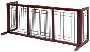 Free Standing Dog Gate, 37" - 68" Wide Pet Gate for Fireplace Stairs Doorways, Wooden Adjustable Pet Fence Indoor, Christmas Tree Gate (Cherry) Free Standing Dog Gate, 37" - 68" Wide Pet Gate for Fireplace Stairs Doorways, Wooden Adjustable Pet Fence Indoor, Christmas Tree Gate (Cherry)
