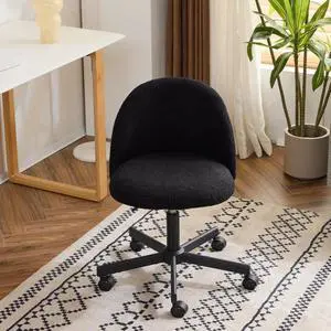 Cute Candy Chair Armless Comfy Small Office Desk Vanity Chair with Wheels & Lumbar Support,Teddy Adjustable Rolling Swivel Computer Task Ch for Home Office,Bedroom,Black Cute Candy Chair Armless Comfy Small Office Desk Vanity Chair with Wheels & Lumbar Support,Teddy Adjustable Rolling Swivel Computer Task Ch for Home Office,Bedroom,Black