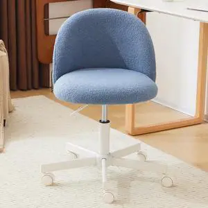 Cute Candy Chair Armless Comfy Small Office Desk Vanity Chair with Wheels & Lumbar Support,Teddy Adjustable Rolling Swivel Computer Task Ch for Home Office,Bedroom,Fog Blue Cute Candy Chair Armless Comfy Small Office Desk Vanity Chair with Wheels & Lumbar Support,Teddy Adjustable Rolling Swivel Computer Task Ch for Home Office,Bedroom,Fog Blue