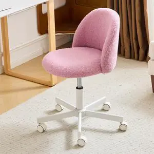 Candy Chair Armless Cute Desk Chair,Comfy Small Office Chair with Wheels,Vanity Chair Lumbar Support,Teddy Adjustable Rolling Swivel Computer Task Chair for Home Office,Bedroom,Lilac Purple Candy Chair Armless Cute Desk Chair,Comfy Small Office Chair with Wheels,Vanity Chair Lumbar Support,Teddy Adjustable Rolling Swivel Computer Task Chair for Home Office,Bedroom,Lilac Purple