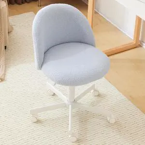 Candy Chair Armless Cute Desk Chair,Comfy Small Office Chair with Wheels,Vanity Chair with Lumbar Support,Teddy Adjustable Rolling Swivel Computer Task Chair for Home Office,Bedroom,Poetic Blue Candy Chair Armless Cute Desk Chair,Comfy Small Office Chair with Wheels,Vanity Chair with Lumbar Support,Teddy Adjustable Rolling Swivel Computer Task Chair for Home Office,Bedroom,Poetic Blue