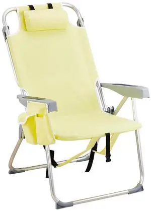 Aluminum Backpack Beach Chair for Adults, Portable Lightweight Reclining Beach Chair with Headrest & Side Pocket, Lay Flat Beach Chair with 5 Positions for Outdoor Lawn/Fishing/Pool Lounge Aluminum Backpack Beach Chair for Adults, Portable Lightweight Reclining Beach Chair with Headrest & Side Pocket, Lay Flat Beach Chair with 5 Positions for Outdoor Lawn/Fishing/Pool Lounge