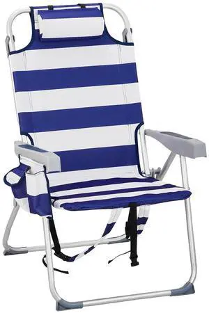 Aluminum Backpack Beach Chair for Adults, Portable Lightweight Reclining Beach Chair with Headrest & Side Pocket, Lay Flat Beach Chair with 5 Positions for Outdoor Lawn/Fishing/Pool Lounge Aluminum Backpack Beach Chair for Adults, Portable Lightweight Reclining Beach Chair with Headrest & Side Pocket, Lay Flat Beach Chair with 5 Positions for Outdoor Lawn/Fishing/Pool Lounge