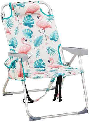 Aluminum Backpack Beach Chair for Adults, Portable Lightweight Reclining Beach Chair with Headrest & Side Pocket, Lay Flat Beach Chair with 5 Positions for Outdoor Lawn/Fishing/Pool Lounge Aluminum Backpack Beach Chair for Adults, Portable Lightweight Reclining Beach Chair with Headrest & Side Pocket, Lay Flat Beach Chair with 5 Positions for Outdoor Lawn/Fishing/Pool Lounge