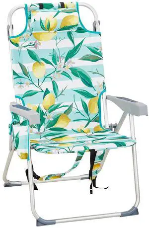Aluminum Backpack Beach Chair for Adults, Portable Lightweight Reclining Beach Chair with Headrest & Side Pocket, Lay Flat Beach Chair with 5 Positions for Outdoor Lawn/Fishing/Pool Lounge Aluminum Backpack Beach Chair for Adults, Portable Lightweight Reclining Beach Chair with Headrest & Side Pocket, Lay Flat Beach Chair with 5 Positions for Outdoor Lawn/Fishing/Pool Lounge