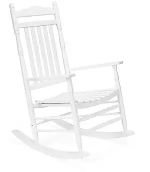 Wooden Rocking Chair, Outdoor Chair with 450 lbs Support (White, 1PC) Wooden Rocking Chair, Outdoor Chair with 450 lbs Support (White, 1PC)