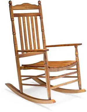 Wooden Rocking Chair Outdoor, Patio Rockers with High Back, Support 450 LBS Rocking Chairs, for Porch, Patio, Balcony, Garden, Yard (Oak, 1 PC) Wooden Rocking Chair Outdoor, Patio Rockers with High Back, Support 450 LBS Rocking Chairs, for Porch, Patio, Balcony, Garden, Yard (Oak, 1 PC)