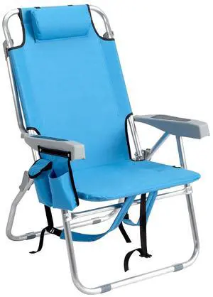 Aluminum Backpack Beach Chair for Adults, Portable Lightweight Reclining Beach Chair with Headrest & Side Pocket, Lay Flat Beach Chair with 5 Positions for Outdoor Lawn/Fishing/Pool Lounge Aluminum Backpack Beach Chair for Adults, Portable Lightweight Reclining Beach Chair with Headrest & Side Pocket, Lay Flat Beach Chair with 5 Positions for Outdoor Lawn/Fishing/Pool Lounge