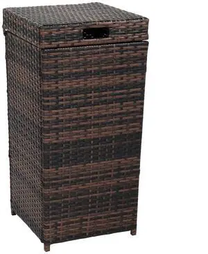 27 Gallon Outdoor Trash Can, Outdoor Dustbin with Convenient Lid for Patio, Garden, Yard, Outdoor Kitchen (Browan with Gradient) 27 Gallon Outdoor Trash Can, Outdoor Dustbin with Convenient Lid for Patio, Garden, Yard, Outdoor Kitchen (Browan with Gradient)