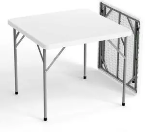 White Card Square Table, 34 inch Foldable Legs Full Table Top, Easy to Set up and Store, Folding Portable for Game Puzzles, Gathering, Party, Dining, Indoor, Outdoor, Outside White Card Square Table, 34 inch Foldable Legs Full Table Top, Easy to Set up and Store, Folding Portable for Game Puzzles, Gathering, Party, Dining, Indoor, Outdoor, Outside