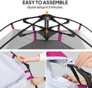 6.8FT Shower Tent, Large Instant Pop Up Shelter with Mesh Floor & Carrying Bag, Privacy Changing Room Tent for Toilet, Camping, Dressing, Lightweight & Sturdy, Easy Set Up (Shocking Pink) 6.8FT Shower Tent, Large Instant Pop Up Shelter with Mesh Floor & Carrying Bag, Privacy Changing Room Tent for Toilet, Camping, Dressing, Lightweight & Sturdy, Easy Set Up (Shocking Pink)