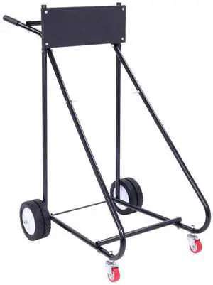 Outboard Boat Motor Stand, Engine Carrier Cart Dolly for Storage, 315lbs Weight Capacity, w/Wheels (Black) Outboard Boat Motor Stand, Engine Carrier Cart Dolly for Storage, 315lbs Weight Capacity, w/Wheels (Black)