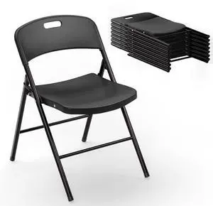 Folding Chairs, Plastic Foldable Chair, Capacity up to 350 lbs, Portable Seating for Indoor Outdoor Events Parties Camping Work School Commercail (8, Black) Folding Chairs, Plastic Foldable Chair, Capacity up to 350 lbs, Portable Seating for Indoor Outdoor Events Parties Camping Work School Commercail (8, Black)