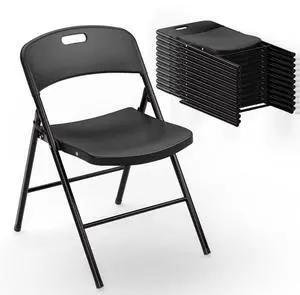 Folding Chairs, Plastic Foldable Chair, Capacity up to 350 lbs, Portable Seating for Indoor Outdoor Events Parties Camping Work School Commercail (12, Black) Folding Chairs, Plastic Foldable Chair, Capacity up to 350 lbs, Portable Seating for Indoor Outdoor Events Parties Camping Work School Commercail (12, Black)