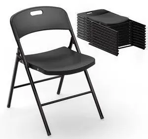 Folding Chairs, Plastic Foldable Chair, Capacity up to 350 lbs, Portable Seating for Indoor Outdoor Events Parties Camping Work School Commercail (10, Black) Folding Chairs, Plastic Foldable Chair, Capacity up to 350 lbs, Portable Seating for Indoor Outdoor Events Parties Camping Work School Commercail (10, Black)
