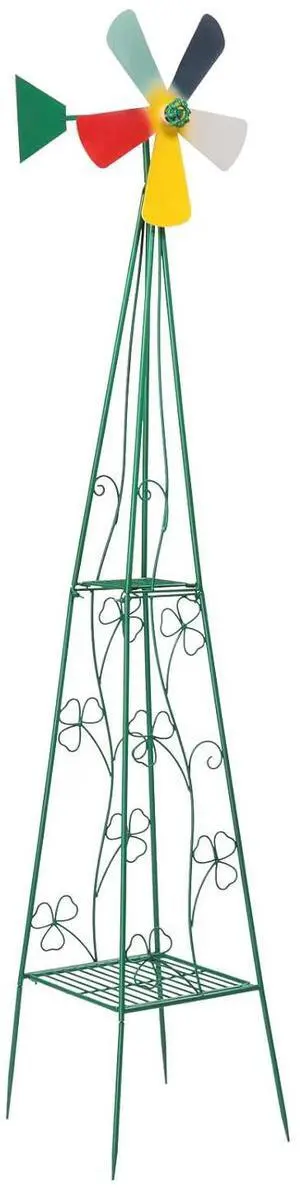 Ornamental Windmill Backyard Garden Decoration Weather Vane, Heavy Duty Metal Wind Mill (Green with Display Shelf, 6.2, Feet, 13.8, Inches, 6.2, Feet, 13.8, Inches, 19.2, Inches) Ornamental Windmill Backyard Garden Decoration Weather Vane, Heavy Duty Metal Wind Mill (Green with Display Shelf, 6.2, Feet, 13.8, Inches, 6.2, Feet, 13.8, Inches, 19.2, Inches)