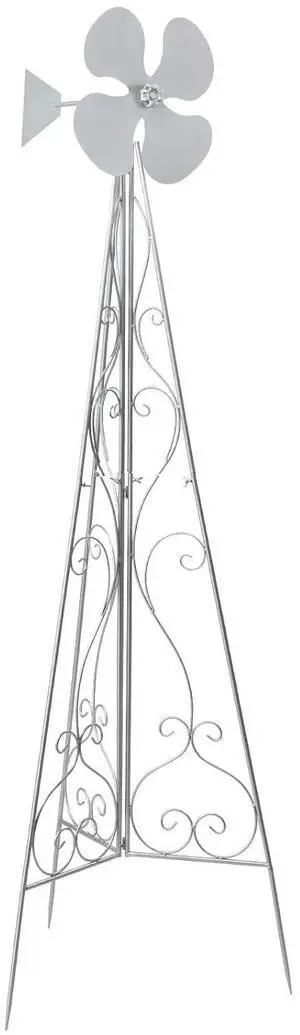 Ornamental Windmill Backyard Garden Decoration Weather Vane, Heavy Duty Metal Wind Mill (Gray with Decorative Trellis, 6.2, Feet, 13.8, Inches, 6.2, Feet, 13.8, Inches, 19.2, Inches) Ornamental Windmill Backyard Garden Decoration Weather Vane, Heavy Duty Metal Wind Mill (Gray with Decorative Trellis, 6.2, Feet, 13.8, Inches, 6.2, Feet, 13.8, Inches, 19.2, Inches)