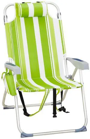 Aluminum Backpack Beach Chair for Adults, Portable Lightweight Reclining Beach Chair with Headrest & Side Pocket, Lay Flat Beach Chair with 5 Positions for Outdoor Lawn/Fishing/Pool Lounge Aluminum Backpack Beach Chair for Adults, Portable Lightweight Reclining Beach Chair with Headrest & Side Pocket, Lay Flat Beach Chair with 5 Positions for Outdoor Lawn/Fishing/Pool Lounge