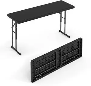 4 FT Narrow Folding Table,Premium Quality HDPE Material and Sturdy Metal Frame, Perfect for Buffet, Seminar, Party, Training, Home Work, Black 4 FT Narrow Folding Table,Premium Quality HDPE Material and Sturdy Metal Frame, Perfect for Buffet, Seminar, Party, Training, Home Work, Black