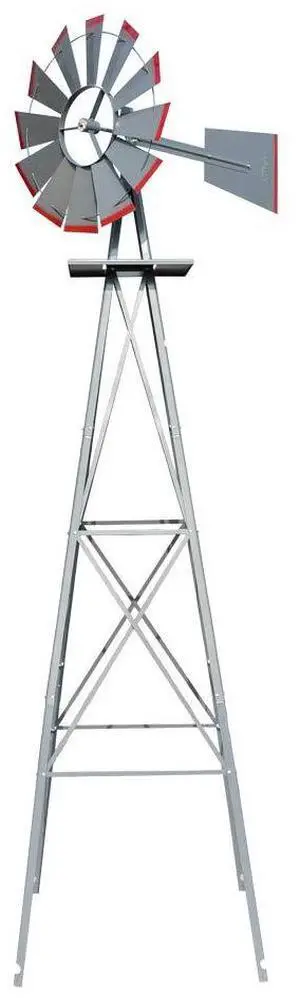 8FT Ornamental Windmill Backyard Garden Decoration Weather Vane, Heavy Duty Metal Wind Mill w/ 4 Legs Design (Grey, 8, Feet, 21.6, Inches, 8.00, Feet, 25.98, Inches, 25.98, Inches) 8FT Ornamental Windmill Backyard Garden Decoration Weather Vane, Heavy Duty Metal Wind Mill w/ 4 Legs Design (Grey, 8, Feet, 21.6, Inches, 8.00, Feet, 25.98, Inches, 25.98, Inches)