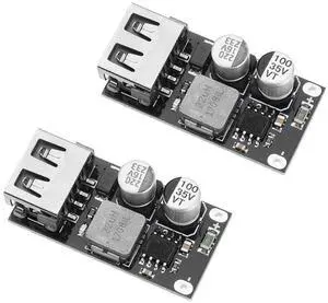 TERRA HAVEN 2PCS DC-DC Power Buck Module 6V-32V12V24V to QC3.0 Fast Charging Single USB Charging Converter Board TERRA HAVEN 2PCS DC-DC Power Buck Module 6V-32V12V24V to QC3.0 Fast Charging Single USB Charging Converter Board