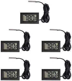 TERRA HAVEN 5pcs Digital LCD Thermometer Temperature Digital LCD Fridge Thermometer Water Temperature with Probe Fahrenheit TERRA HAVEN 5pcs Digital LCD Thermometer Temperature Digital LCD Fridge Thermometer Water Temperature with Probe Fahrenheit