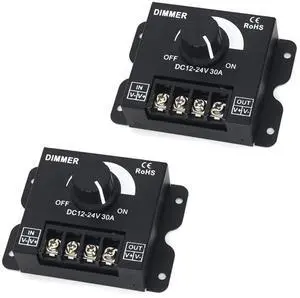 TERRA HAVEN 2-in-1 LED Dimmer Switch 12V-24V 30A 360W Adjustable Voltage Regulator Brightness Controller for 5050 LED Strip Light TERRA HAVEN 2-in-1 LED Dimmer Switch 12V-24V 30A 360W Adjustable Voltage Regulator Brightness Controller for 5050 LED Strip Light