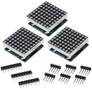 TERRA HAVEN 3pcs MAX7219 8x8 Dot Matrix LED Display Module 5V MCU Control MAX7219 8 * 8 LED Dot Matrix DIY Kit TERRA HAVEN 3pcs MAX7219 8x8 Dot Matrix LED Display Module 5V MCU Control MAX7219 8 * 8 LED Dot Matrix DIY Kit