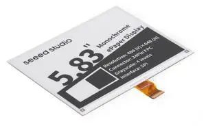 1pc 5.83 Inch Monochrome ePaper Display, 648x480 Resolution, SPI Interface, Compatible with Arduino/XIAO/STM32 1pc 5.83 Inch Monochrome ePaper Display, 648x480 Resolution, SPI Interface, Compatible with Arduino/XIAO/STM32