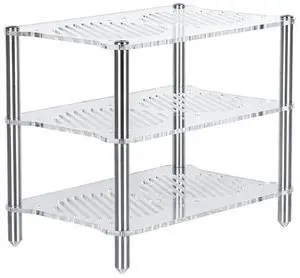 Acrylic Amplifier Rack for Cooling Fan, Sturdy Audio Equipment Rack for Home Theater, HiFi and AV Component Rack, Ventilated Speaker Stand for Studio and Audio Devices Acrylic Amplifier Rack for Cooling Fan, Sturdy Audio Equipment Rack for Home Theater, HiFi and AV Component Rack, Ventilated Speaker Stand for Studio and Audio Devices
