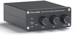 TB10A 2 Channel Stereo Audio Amplifier Receiver Mini Hi-Fi Class D Integrated Amp 2.0CH for Home Speakers 100W x 2 with Bass and Treble Control TPA3116(with Power Supply) TB10A 2 Channel Stereo Audio Amplifier Receiver Mini Hi-Fi Class D Integrated Amp 2.0CH for Home Speakers 100W x 2 with Bass and Treble Control TPA3116(with Power Supply)