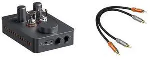 GR70 Tube Headphone Amp Preamp Mini HiFi Preamplifier for Home Audio and 2RCA to 2RCA Cable 0.9Ft(0.3m) for Home Theater Systems GR70 Tube Headphone Amp Preamp Mini HiFi Preamplifier for Home Audio and 2RCA to 2RCA Cable 0.9Ft(0.3m) for Home Theater Systems