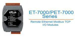 ET-7015: 7-Channel RTD Input Data Acquisition Module with 3-Wire RTD Lead Resistance Elimination, communicable Over Ethernet and Modbus TCP ET-7015: 7-Channel RTD Input Data Acquisition Module with 3-Wire RTD Lead Resistance Elimination, communicable Over Ethernet and Modbus TCP
