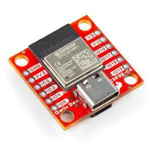 Qwiic Pocket Development Board - ESP32-C6 Mini-1 Module, Including a USB-C Connector, Qwiic Connector, 2-pin JST Battery Connector, Board Dimensions: (Inches) 1" x 1" Qwiic Pocket Development Board - ESP32-C6 Mini-1 Module, Including a USB-C Connector, Qwiic Connector, 2-pin JST Battery Connector, Board Dimensions: (Inches) 1" x 1"