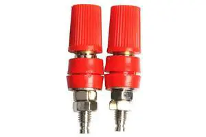 NOYITO M5 Pure Copper Terminal Binding Post High Current 40A 4mm Banana Plug Socket Red Green Yellow Black Four Colors (Pack of 2) (Red) NOYITO M5 Pure Copper Terminal Binding Post High Current 40A 4mm Banana Plug Socket Red Green Yellow Black Four Colors (Pack of 2) (Red)