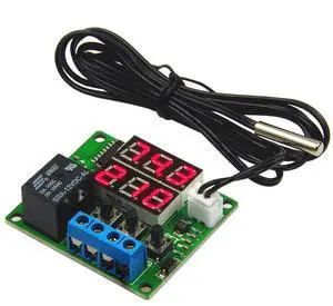 DC 12V Digital Thermostat Module -58 to 257 Fahrenheit Temp Display Temperature Controller Board With 20A Relay Waterproof Sensor Probe Dual LED Display Red Red DC 12V Digital Thermostat Module -58 to 257 Fahrenheit Temp Display Temperature Controller Board With 20A Relay Waterproof Sensor Probe Dual LED Display Red Red