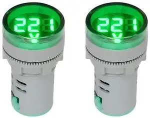 NOYITO 80-500V AC Digital Voltmeter 110V 220V 380V Red Green Yellow Blue White LCD Digital Display Small Round Head (Pack of 2) (Green) NOYITO 80-500V AC Digital Voltmeter 110V 220V 380V Red Green Yellow Blue White LCD Digital Display Small Round Head (Pack of 2) (Green)