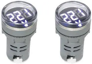 NOYITO 80-500V AC Digital Voltmeter 110V 220V 380V Red Green Yellow Blue White LCD Digital Display Small Round Head (Pack of 2) (White) NOYITO 80-500V AC Digital Voltmeter 110V 220V 380V Red Green Yellow Blue White LCD Digital Display Small Round Head (Pack of 2) (White)